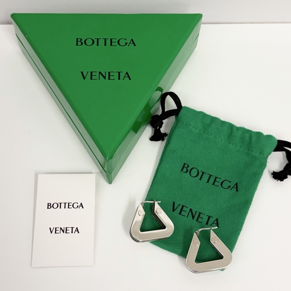 Bottega Veneta Sterling Triangle Earrings Wide 31 Grams Dust Bag Booklet Box